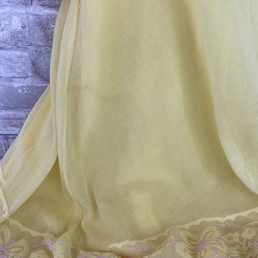 Vintage 1970s Pastel Yellow Maxi Dress - Picture 11 of 15